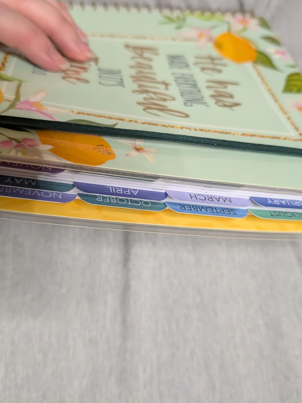 Floral Lemon 💜 Inspirational Spiral Planner